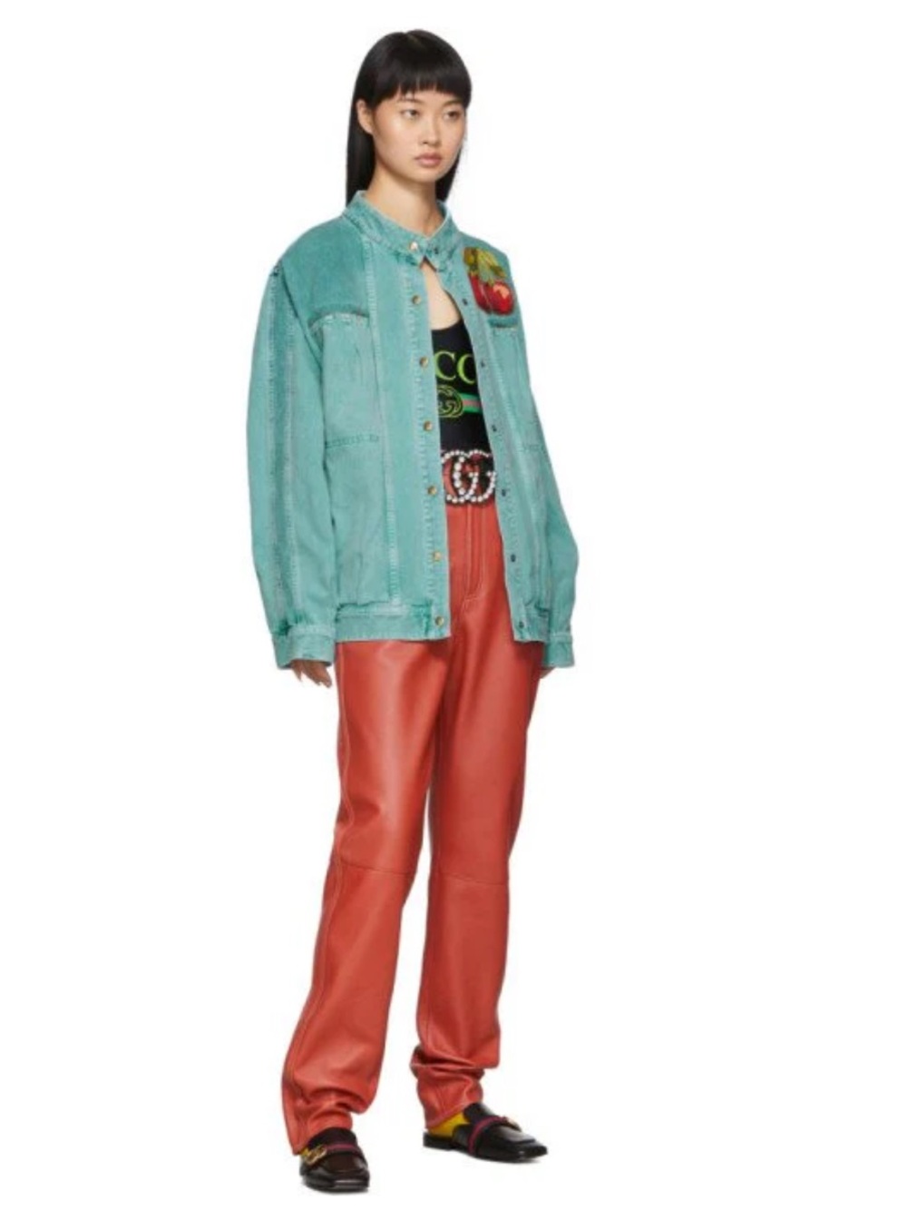 Gucci Turquoise Denim Jacket with Cherry Patch - Picture 16 of 16